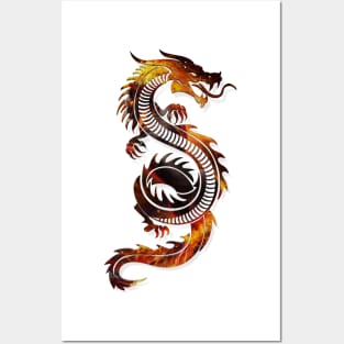 Dragon Premium 3D look Fire Background Zodiac sign Posters and Art